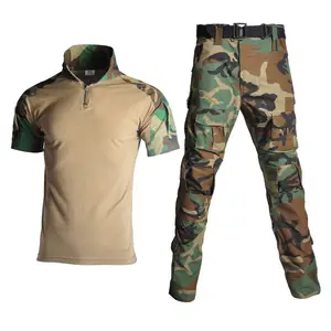 Fabrikanten Groothandel Outdoor Kikker Dragen Korte Mouw Unisex Cs Veld Ademende Kleding Halve Mouw Camouflage Trainingskleding