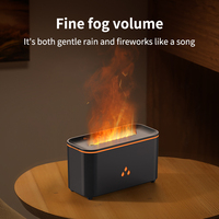 Humidificateur portable en plastique à effet flamme, diffuseur d'arômes réaliste de cheminée, diffuseur d'huiles essentielles à LED 7 couleurs, capacité de 101 à 200 ml