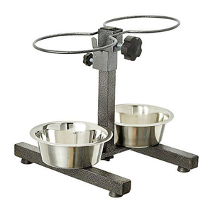 Ayarlanabilir yükseltilmiş Pet besleyici yükseltilmiş h-baz paslanmaz çelik çift çıkarılabilir köpek kase standı besleme istasyonu - Product Image 4
