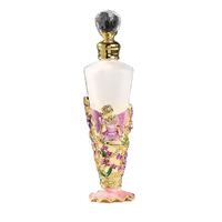 Flacon compte-gouttes en verre émaillé conique de 25 ml, décoratif 'Angel Girl', vide et rechargeable pour huiles essentielles, avec applicateur