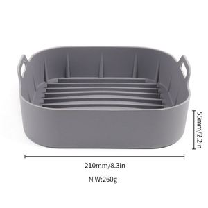 หม้อซิลิโคนสำหรับหม้อทอดไร้น้ำมันแบบพับได้ คุณภาพสูง แพ็คคู่ 2 ชิ้น อุปกรณ์เสริมสำหรับอาหาร เกรดอาหาร ใช้ซ้ำได้ - Product Image 3