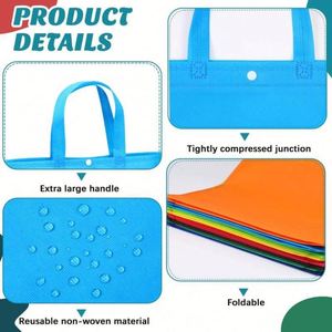 <b>Folding</b> Shopping Bags Customized logo Wholesale Reusable Non-woven Fabric Food Bags Handbag Gift Bag - Product Image 2