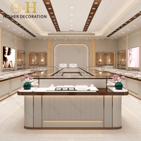Vitrine de présentation de bijoux en verre de style chinois de luxe léger, éclairage et mobilier pour bijouterie