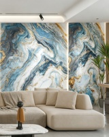 Panel de imitación mármol dorado UV de alto brillo, panel de pared de PVC para decoración de interiores