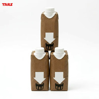 Boîte en carton cylindrique Tars Prisma-250ml avec assemblage de bouchon à bec verseur moulé par injection, feuille de barrière en aluminium et papier kraft imprimé pour