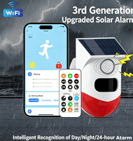 Sirène solaire WiFi Tuya, détecteur de mouvement PIR sans fil extérieur, alarme antivol, lumière de sécurité