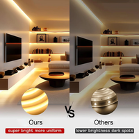Bande LED COB à CRI élevé 90, 12V 24V, 320 LED/m, 10W 15W, 3000K 6000K, dimmable, flexible, pour la décoration intérieure de la maison