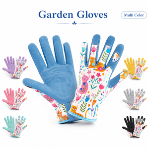 Guantes de Jardinería de Microfibra con Diseño Floral, Guantes de Trabajo para Mujer con Pantalla Táctil, Resistentes a Pinchazos, Personalizables OEM - Product Image 1
