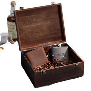 JUNJI Personalized wooden gift box wholesale wooden keepsake Christmas box with lock engraved wood storage packing box