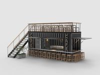 Fast Food Conteneur Maison Kiosque Conteneur À Café Maison Flatpack Conteneur Café Maison bar Toit Pont Pub