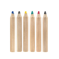 Ensemble de crayons de couleur courts 6 couleurs, fournitures de papeterie, crayons de couleur Jumbo pour enfants, vente en gros d'usine en Chine