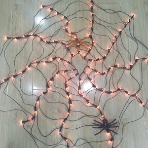 2025 nouvelles lumières d'ampoule de filet d'araignée d'halloween avec des lumières d'halloween de LED d'araignée pourpre orange clignotantes - Product Image 1