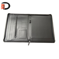 Carpeta de cuero a4 personalizada, carpeta de archivos con cubierta dura de cartón, cremallera completa, a prueba de fuego, portafolio a3 a2