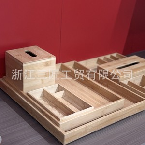 Boîte de rangement en bambou Ruoyi 23L, organiseur de service à thé, design moderne et simple - Product Image 3