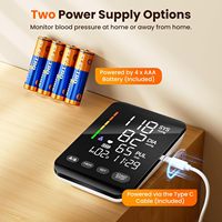 Tensiomètre automatique pour usage domestique, tensiomètre numérique avec écran LED rétroéclairé, mémoire 2x90 ensembles, moniteur de tension artérielle