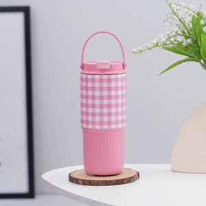 Leuke geïsoleerde waterfles met stippen - Draagbare vacuümfles met handvat voor dagelijks gebruik - Product Image 3