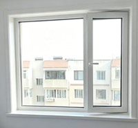 Ventana Abatible de Aluminio con Rotura de Puente Térmico, Ahorro de Energía, Vidrio Doble Impermeable y Resistente al Viento para Viviendas Residenciales