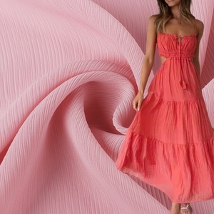Tissu georgette crêpe froissé uni direct d'usine en Chine pour robe