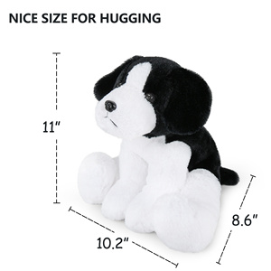 Doldurulmuş Hayvan Köpek Peluş Oyuncak Yumuşak Siyah Beyaz Köpek Yavrusu Peluş Sevimli Doldurulmuş Hayvanlar Çocuklar ve Yetişkinler İçin Hediye Özel Evcil Hayvan Üreticisi - Product Image 4