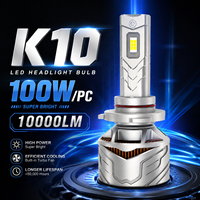 Ampoule de phare LED SFIDA K10 100W 10000LM en alliage de zinc H4 H7 H11 9005 9006 pour voiture avec double ventilateur en cuivre
