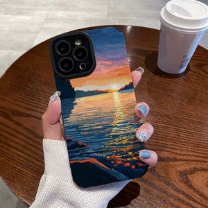 Hermosa playa puesta de sol Color impresión suave TPU cuero funda de teléfono móvil para Iphone 6 7 8 X Xr Xs 11 12 13 14 15 16 17 - Product Image 4