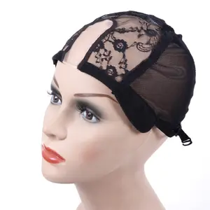 Topi Wig Profesional untuk Membuat Wig dengan Tali Yang Dapat Disesuaikan Alat Topi Tenun Jaring Rambut Bentuk U Wig Jaring Renda
