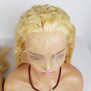 Highknight capelli grezzi di alta qualità Pre pizzicato pizzo trasparente disponibile colore <span class=keywords><strong>chiaro</strong></span> 613 parrucche per capelli anteriori In pizzo <span class=keywords><strong>biondo</strong></span> per donna - Product Image 6