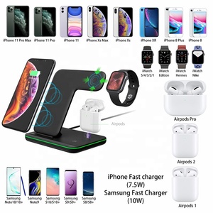 Support de Chargeur sans fil 3 en 1 Qi 15W Rapide Station De Recharge pour Montre Apple iWatch 5 4 3 <span class=keywords><strong>airPods</strong></span> <span class=keywords><strong>Pro</strong></span> Pour iPhone 11 <span class=keywords><strong>XS</strong></span> XR X 8 - Product Image 6