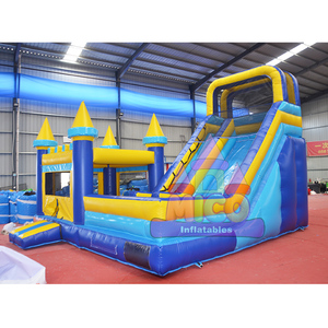 Oferta Especial: <span class=keywords><strong>Castillo</strong></span> Hinchable Clásico Azul y Amarillo, Combo Comercial de PVC con Tobogán para Alquiler en Fiestas - Product Image 3