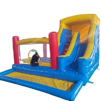 Château gonflable classique 3,5x3,5m avec toboggan et trampoline intégrés
