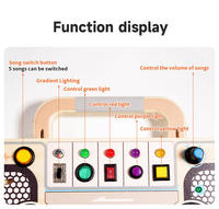 Tableau d'activités Montessori en bois portable avec enregistreur, jouet sensoriel, divers interrupteurs, boutons et poignées rotatives pour développer la motricité fine
