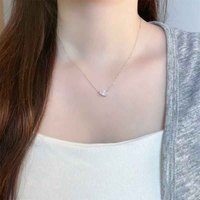 18K Weißgold Labor-Gezüchteter Diamant-Anhänger Halskette Tropfenform Minimalistisch Modisch Verstellbar Birnenförmiger Schliff Damen Feiner Schmuck Zierlich