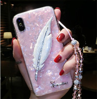 Coque de Téléphone Pailletée Mignonne avec Corde et Plume pour Filles et Femmes, pour iPhone 11 Pro X XS Max, Coque pour iPhone 12