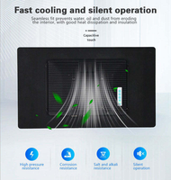 PC industriel embarqué 21,5 pouces à écran tactile capacitif plat, sans ventilateur, en alliage d'aluminium IP65, Celeron J1900, 4 Go de RAM, SSD, Windows