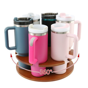 Organizador de Botellas de Agua para Vasos Stanley de 40 oz, Organizador Giratorio de Madera Maciza para Vasos, Perfecto para Armarios de Cocina - Product Image 1