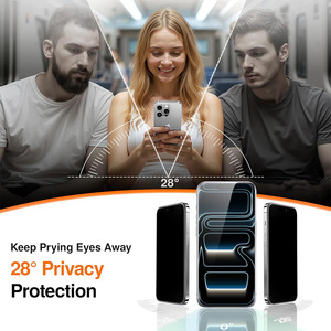 حزمة من 2 واقي شاشة مضاد للتجسس وخالٍ من الفقاعات والغبار لهواتف آيفون 14/15/16/17 برو ماكس، بصلابة 9H - Product Image 2