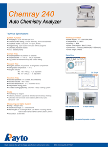 Rayto Chemray 240 biyokimyasal analizörü kimya analizörü klinik analitik aletler hastane laboratuvar ekipmanları - Product Image 5