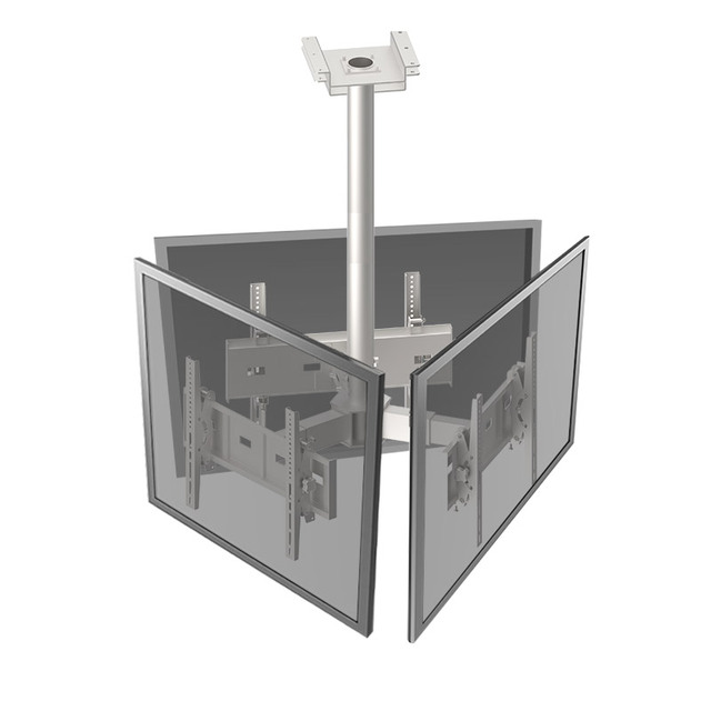 Height Adjustable 3-Screen Ceiling Mount with Vesa Max 600*400 for 30-60'' Inch TV TV Mounts & Carts