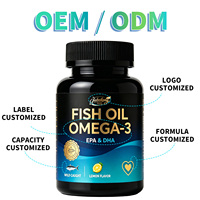 Gélules d'huile de poisson Oméga 3 triple concentration à marque privée, 720 mg d'Oméga 3, pêche en eau sauvage, saveur citron, fabricant de suppléments OEM