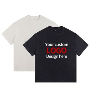 T-shirt Homme Style Américain Été 2025 Qualité Supérieure 100% Coton Tissé Blanc Uni Coupe Ample Personnalisable Décontracté Streetwear - Product Image 2