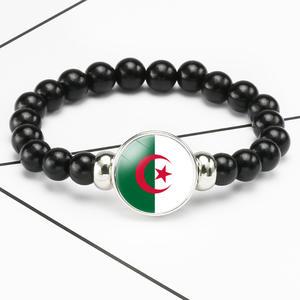 Pulsera de Cuentas Elásticas Negras con Diseño de la <span class=keywords><strong>Bandera</strong></span> Nacional de Kenia, Joyería Artesanal Mixta de Metal Unisex, Fábrica de Joyería Transfronteriza - Product Image 5