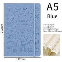 Cuaderno de Diario A5 para Estudiantes, Bonito y con Diseño de Dibujos Animados, con Banda Elástica, Cuaderno de Bocetos