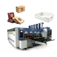 Machine d'impression flexographique, de découpe et de rainurage entièrement automatique avec alimentation par bord de papier, pour carton ondulé, à vitesse moyenne