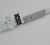 Rail de rideau long en alliage d'aluminium robuste de petite taille avec glissières en S – Tringles à rideaux haut de gamme pour baptême