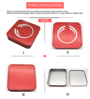 Boîte en métal carrée scellée durable et réutilisable, imprimée, pour l'emballage de gâteaux de lune, biscuits, aliments quotidiens et cadeaux