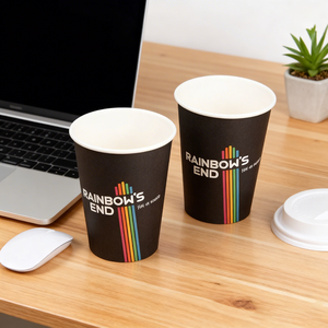 Gobelet en papier jetable à paroi simple, prix d'usine, imprimé sur mesure, écologique, pour café chaud à emporter, avec logo - Product Image 1