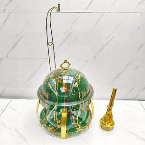 Catering büfe restoran ekipmanları lüks zarif yeşil paslanmaz çelik reşo çanak Bain Marie yakıt 8L asılı masa üstü - Product Image 6