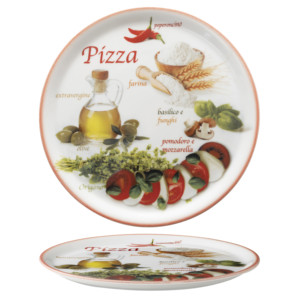 Assiette à pizza Saturnia Napoli Foods rouge <span class=keywords><strong>33</strong></span> cm pour restaurants, hôtels, fournitures en gros, vaisselle en gros - Product Image 1