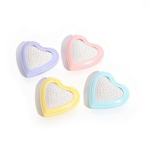 Customized Logo Printed Pocket <b>Compact</b> Folding Brush with <b>Mirror</b> Heart Foldable Hair Brush Keychain Promotional Cute Bag Charm - Product Image 3
