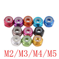 Écrous autobloquants en aluminium avec insert en nylon, couleurs variées, tailles M2, M2.5, M3, M4, M5, M6, vente en gros